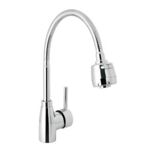 Monomando para fregadero con cuello flexible, cromo, Tubig