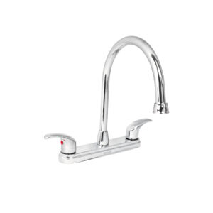 Mezcladora fregadero 8′ cromo, cuello largo, palanca, AQUA