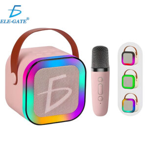 Bocina con Micrófono Bluetooth RGB, carga tipo C y 4 efectos de voz