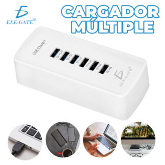 USB de 6 Puertos Estación de Carga Rápida de Escritorio de 30W Adaptador de Corriente