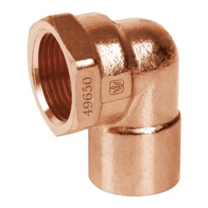 Codo 90° de cobre, rosca interior 1/2′, Foset