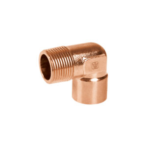 Codo 90° de cobre, rosca exterior 3/4′, Foset