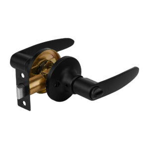 Cerradura de manija ‘Turín’ p/baño, negro, cilindro latón