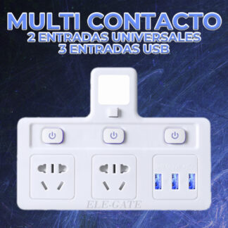 ultifuncional Adaptador Hembra de Habitación Luz Nocturna Interruptor USB Enchufe de Pared Adaptador de Carga
