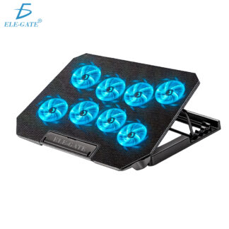 Base Enfriadora para Laptop de 12″ a 15.6″ Con 8 Ventiladores y Dos Salidas Usb