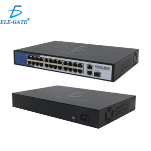 Conmutador PoE Ethernet rápido de 24 puertos 250 W con 2 puertos Gigabit