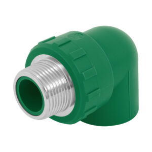 Codo 90° PPR, 1′, rosca macho con inserto metálico, Foset