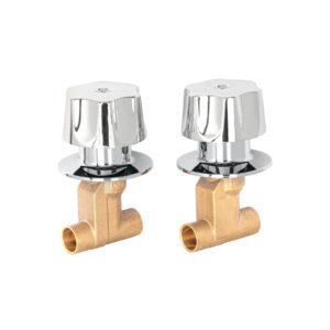 Juego llaves empotrar soldables, maneral metálico, Basic