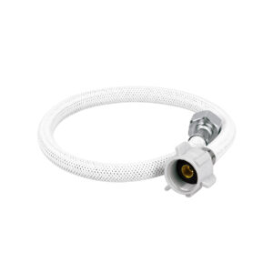 Manguera p/WC vinilo blanco 1/2’x7/8′, 50cm, plástico/latón