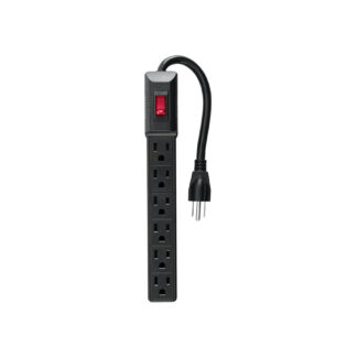Multicontacto 16 AWG doméstico económico 6 entradas, negro