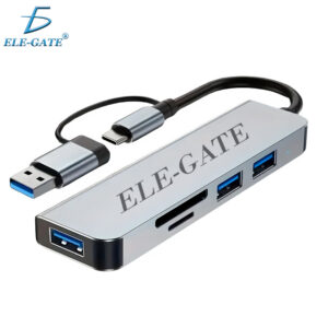 Multi Puerto 5 en 1 con 1 Puerto USB 3.0, 2 puertos USB 3.0, 1 Ranura para Tarjetas SD y un Lector de Tarjetas TF