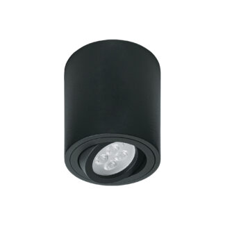 Luminario de sobreponer con spot dirigible, redondo, negro