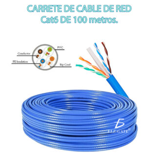 100 metros Cable Cat6 Utp Rj45 Cat6 Azul Cober