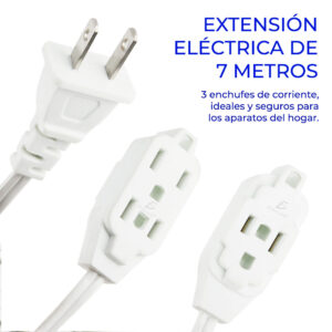 Extensión Eléctrica Para Interiores 7M 3 Toma Corrientes