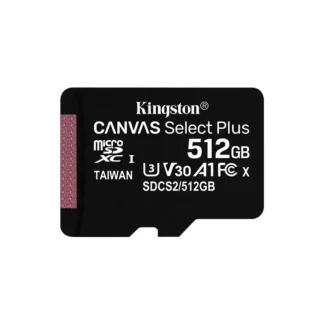 Tarjeta de Memoria Micro Sd Kingston Canvas Select 512GB Con Adaptador Color Negro