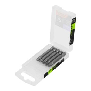 Estuche con 5 puntas pozidriv PZ2 largo 2′, Truper Expert