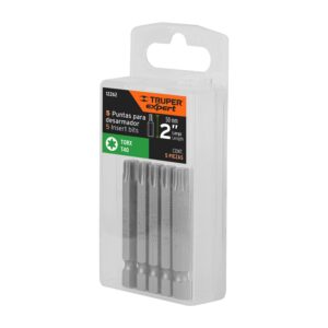 Estuche con 5 puntas torx T40 largo 2′, Truper Expert