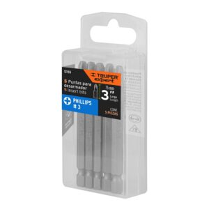 Estuche con 5 puntas de cruz PH3 largo 3′, Truper Expert