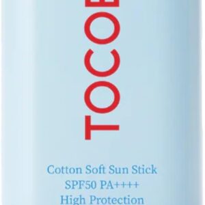 TOCOBO [TOCOBO] Barra solar suave de algodón SPF50+ PA+++ 0.67 onzas / 0.67 oz | Ingredientes naturales, antisebo, sensación mate suave