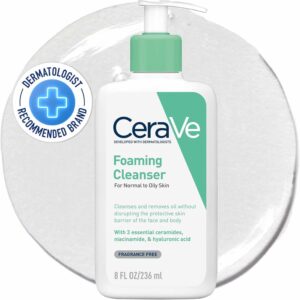 CeraVe Gel Limpiador Espumoso Diario para Piel Mixta, Grasa o con Acné 236ml
