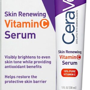 CeraVe Sérum de vitamina C con ácido hialurónico | Sérum iluminador de piel para rostro con un 10% de vitamina C pura 30ml